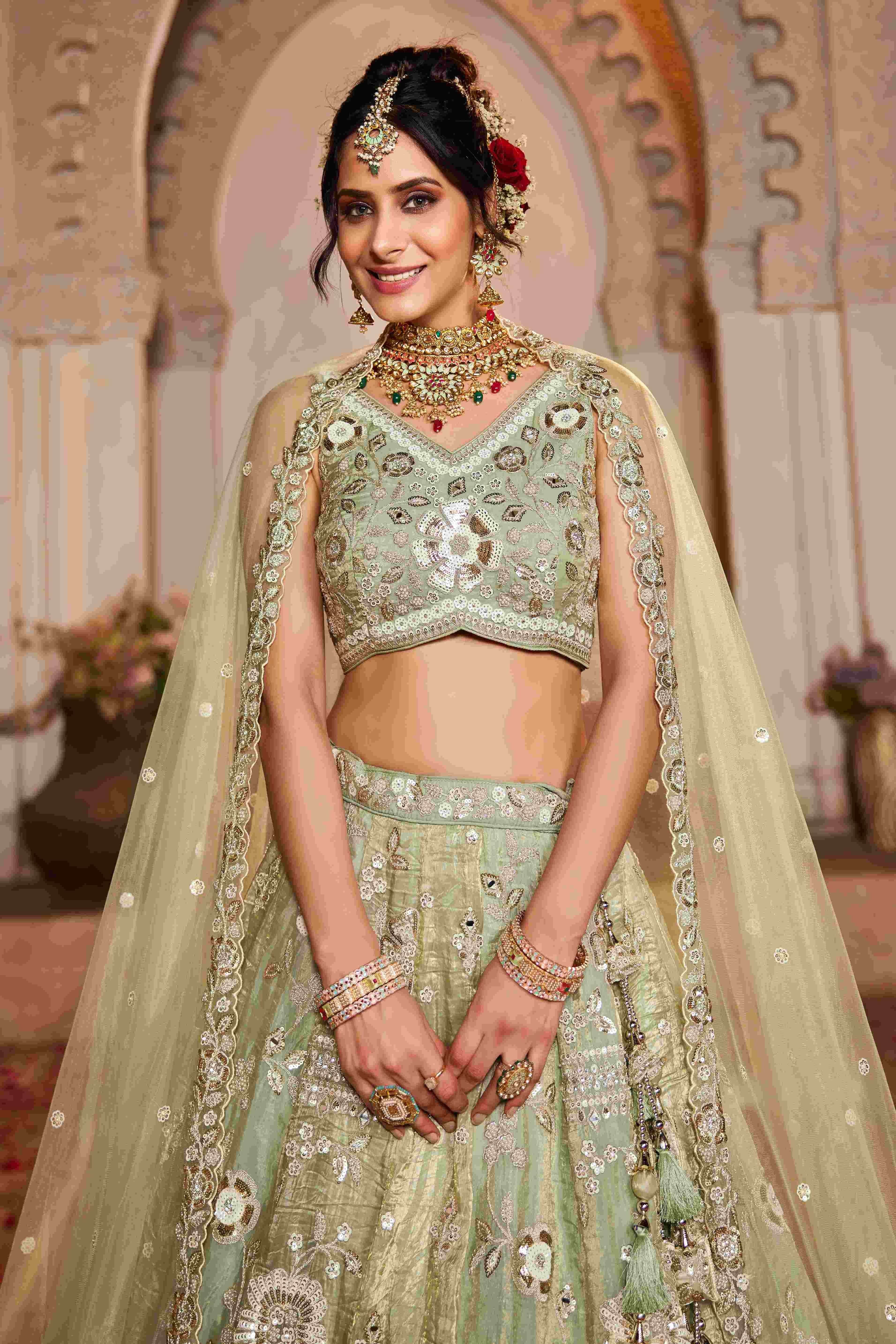 Tissue Bridal Net Lehenga Choli - Top-Rated Customer Favorite - MYLUXURY LANE ENTERPRISE